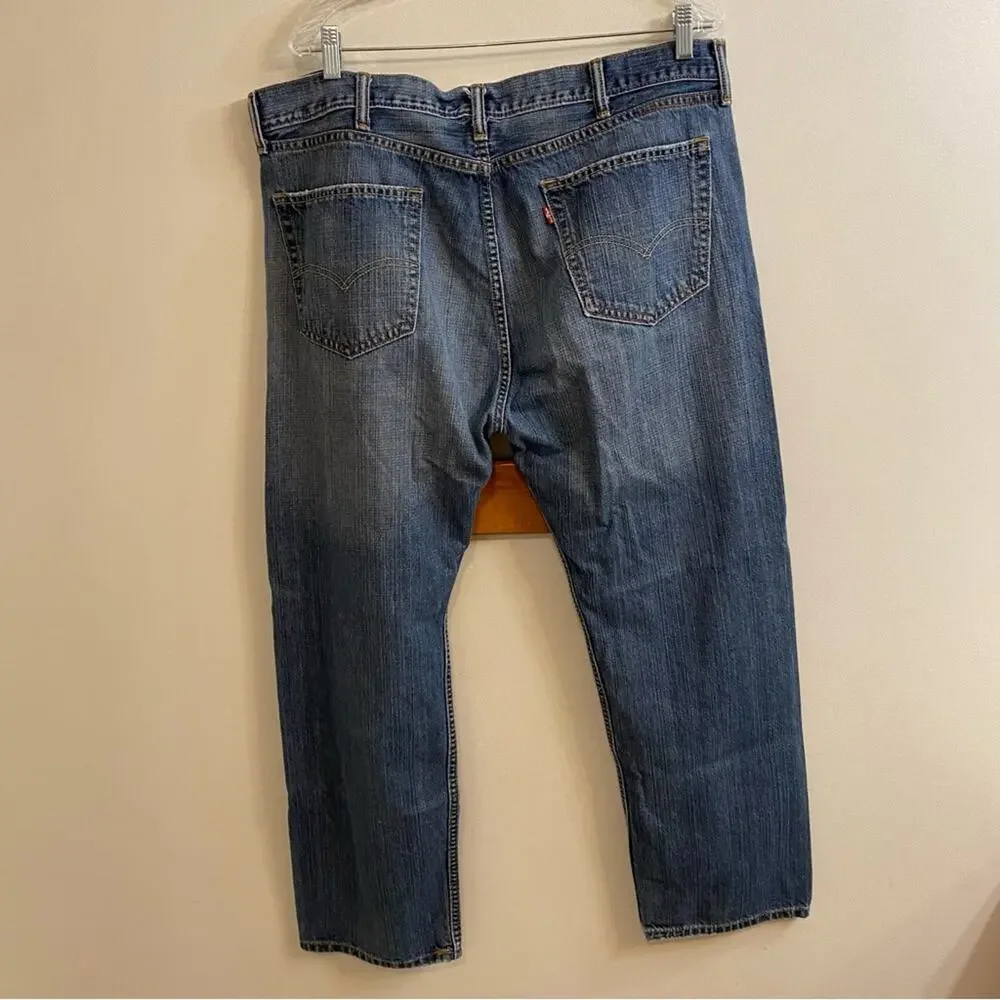 Vintage‎ Levi’s Dark Blue Wash Straight Leg Mens Size 38” x 32” Y2K Faded